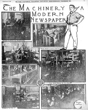 Machinery of a modern newspaper